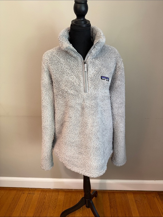 Patagonia Tops - Patagonia Women’s Large Gray High-Pile Fleece Quarter Zip Pullover Sherpa Jacket